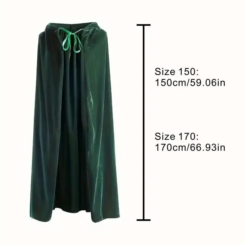 Medieval Hooded Velvet Cloak Cape 6