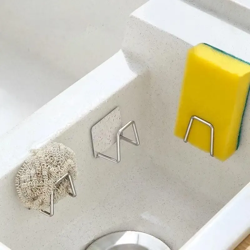 Adhesive Stainless Steel Sponge Holder Set 6