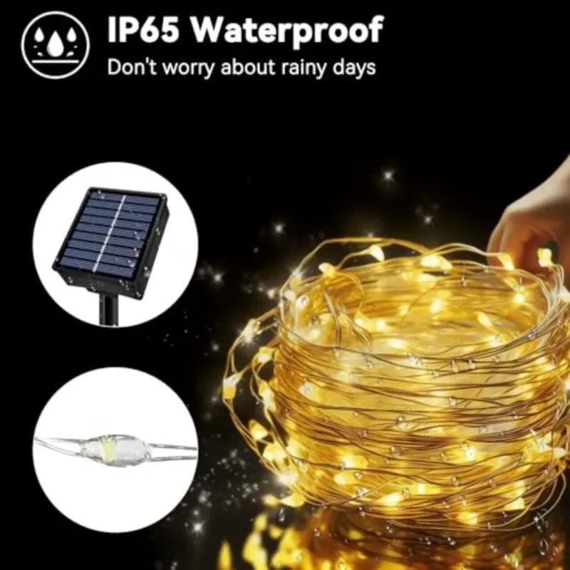Solar Fairy String Lights - 33ft 100LED 4