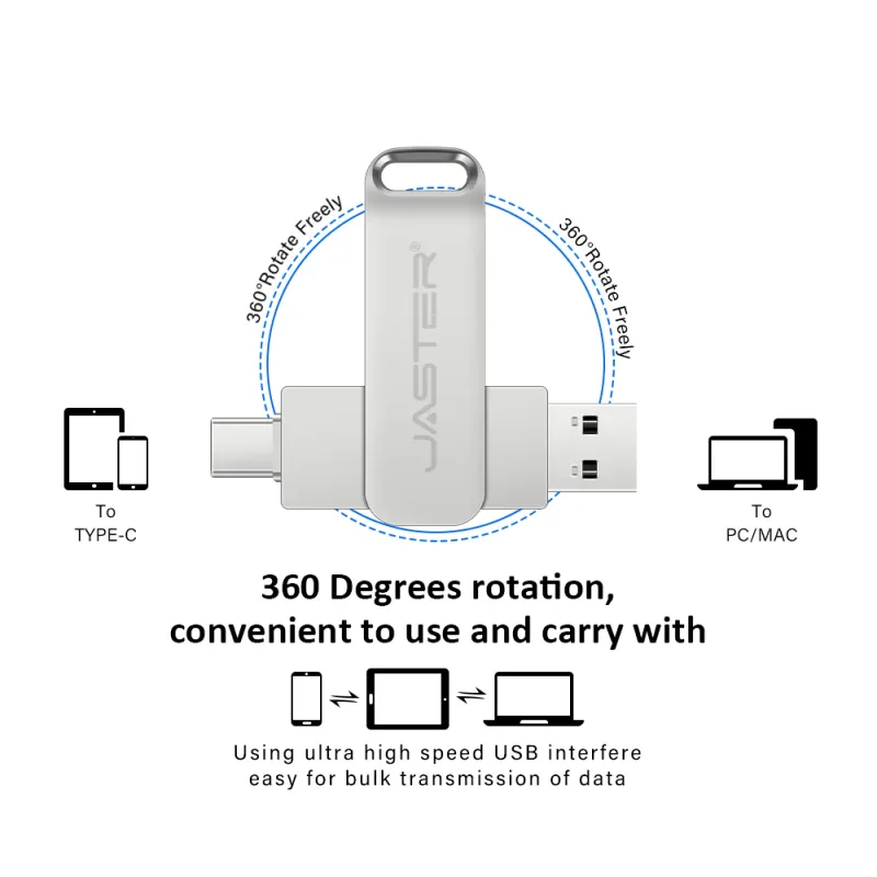 JASTER Type-C USB 3.0 Metal Flash Drive 2