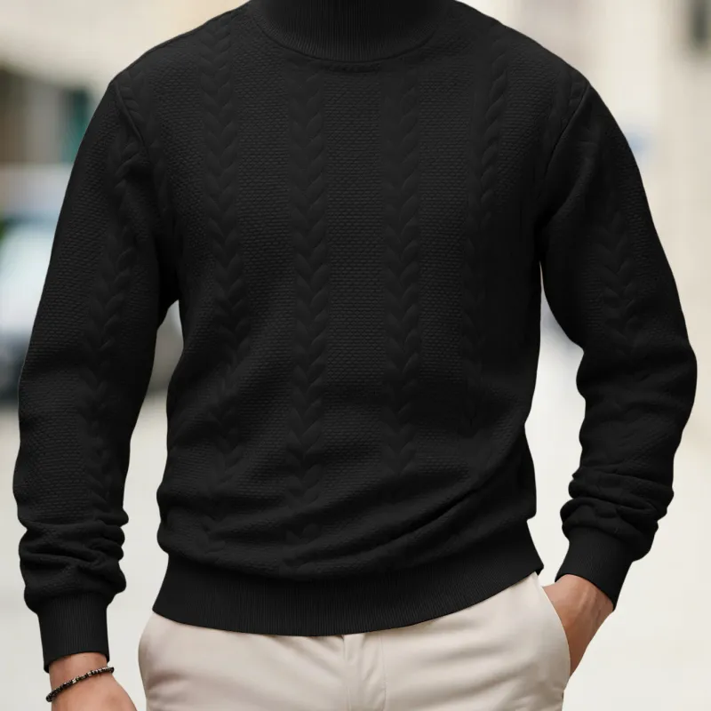 Men's Mock Neck Knit Pullover Sweater 5