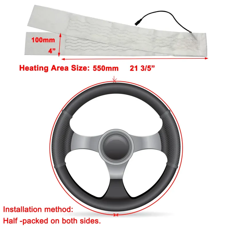 12V Carbon Fiber Steering Wheel Heater Kit 2