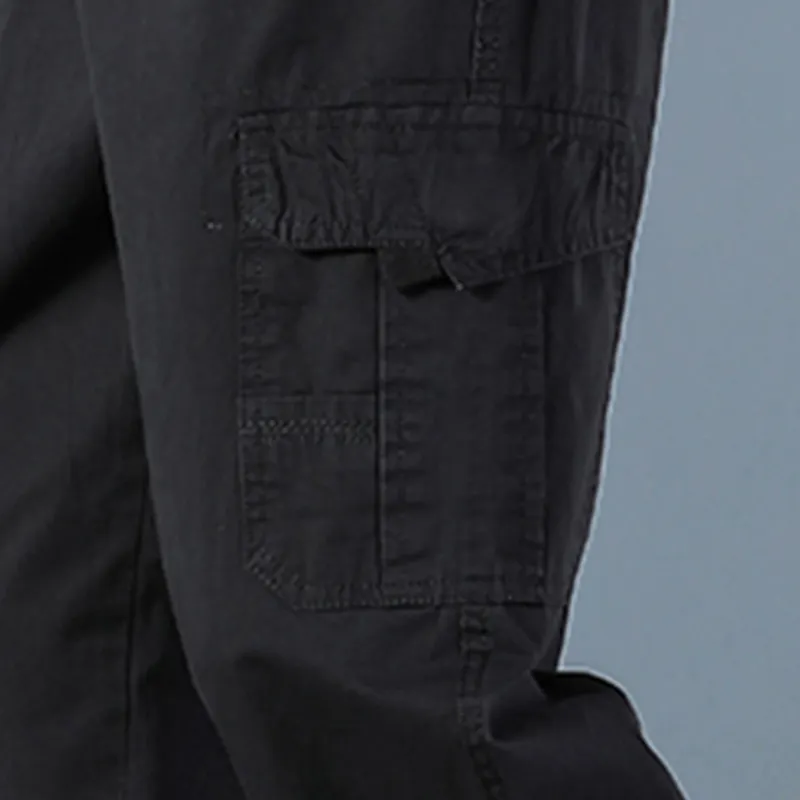 Men's Black Cotton Cargo Joggers 4