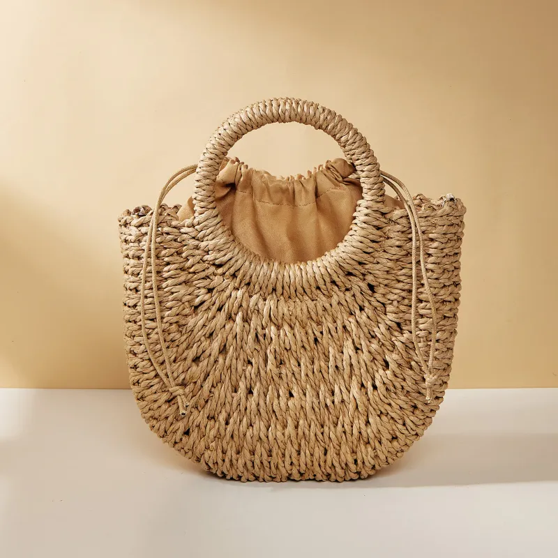 Half-Moon Rattan Beach Handbag 4