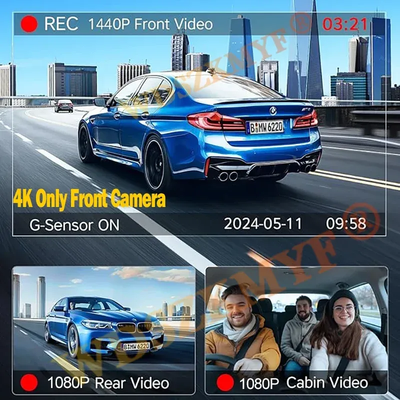 3-Channel 4K UHD Car Dash Cam 2