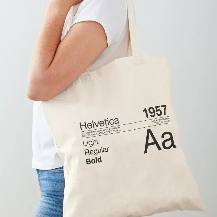 Helvetica Typography Minimalist Tote Bag 1