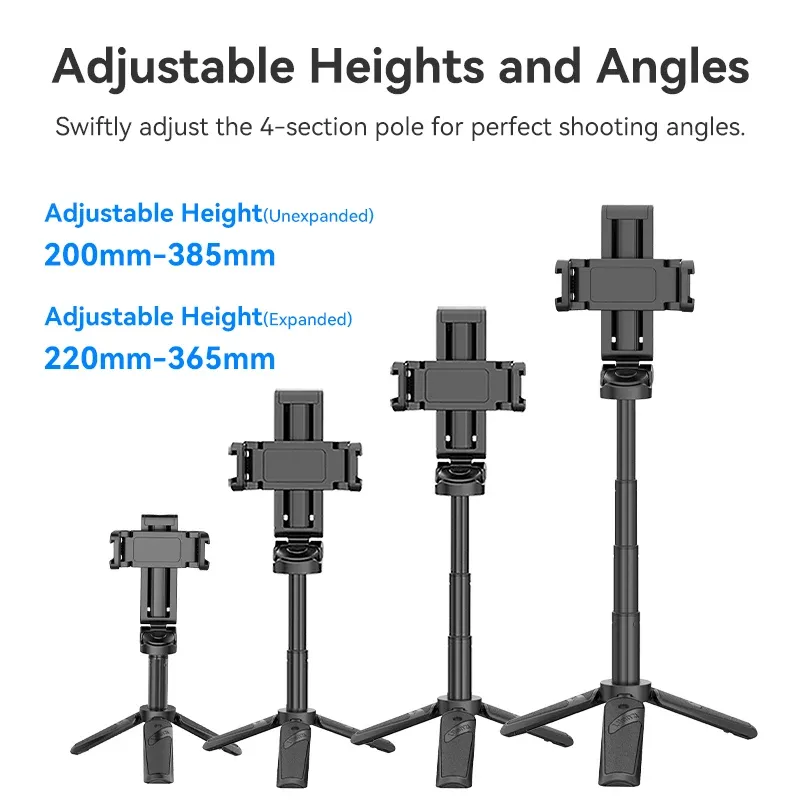 Ulanzi JJ02 Wireless Selfie Stick Tripod 3