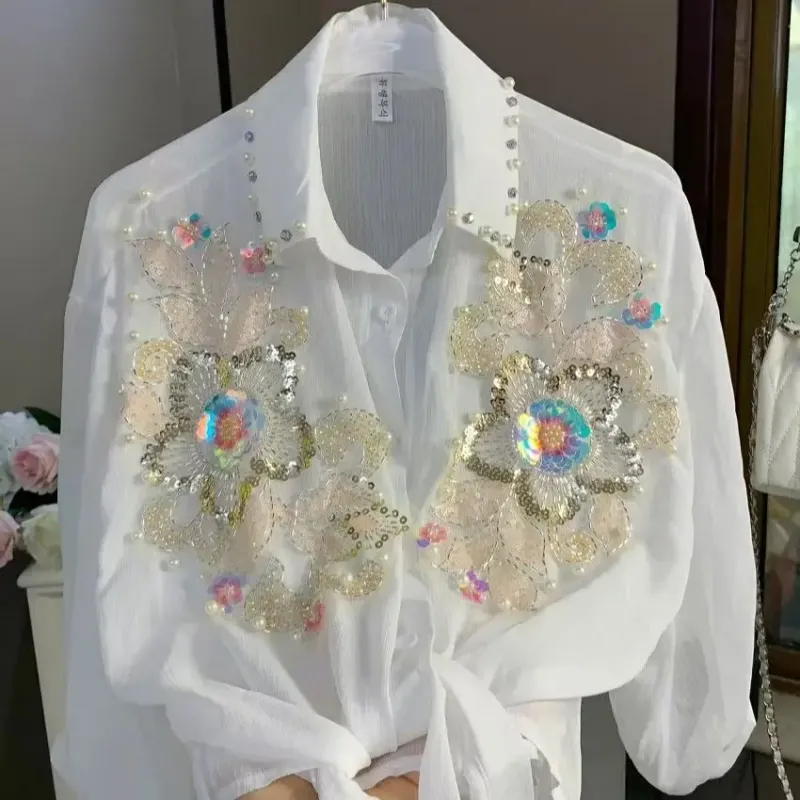 Sparkle Sequins Embroidery Blouse 2