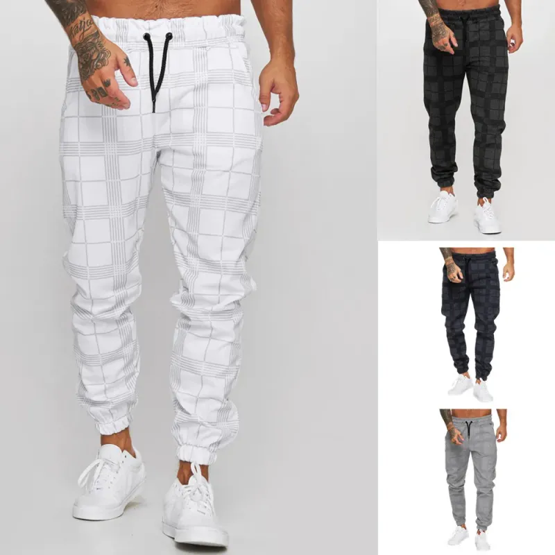 Men's Plaid Jogger Cargo Pants 2