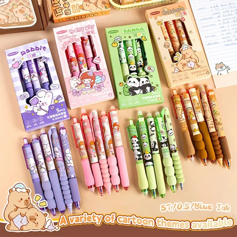Capybara Kawaii Gel Pens Set 6