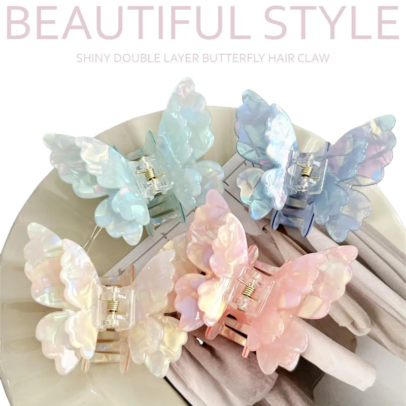 Butterfly Pearlescent Hair Gripper Clip 3