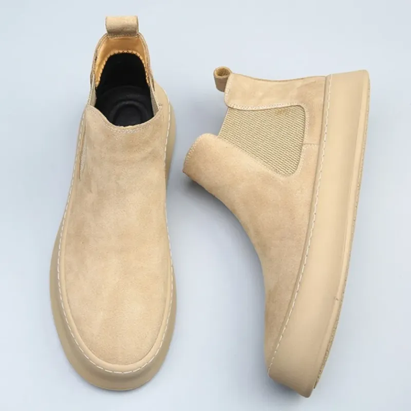 Men's Leather Chelsea Fleece Boots 4