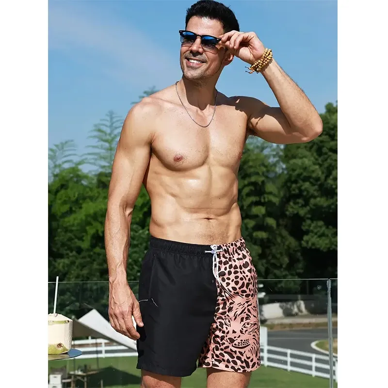 3D Leopard Camo Quick Dry Beach Shorts 5