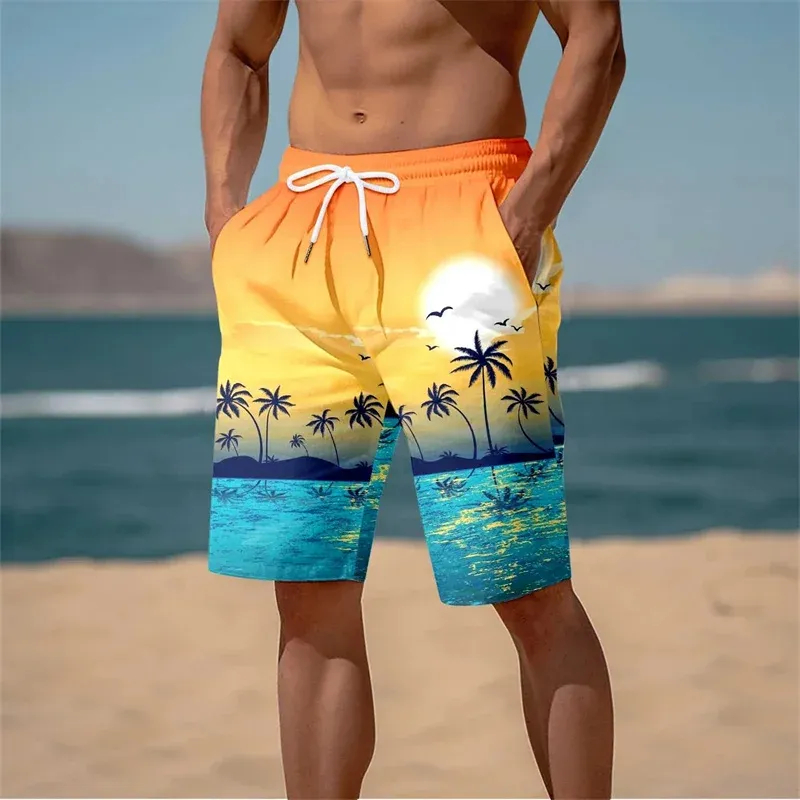 Harajuku 3D Palm Tree Beach Shorts 4