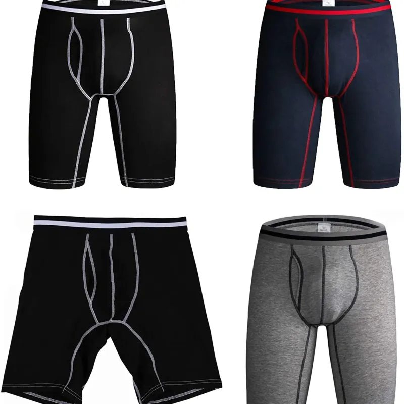 Men's 3-Pack Long Leg Cotton Boxers 4