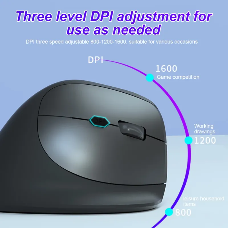Vertical Wireless Mouse 2.4G + Bluetooth 5.2 4