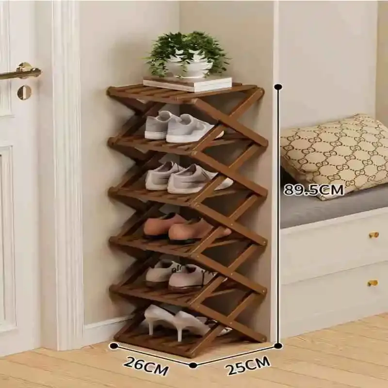 Folding Bamboo Multi-Layer Shoe Rack 5