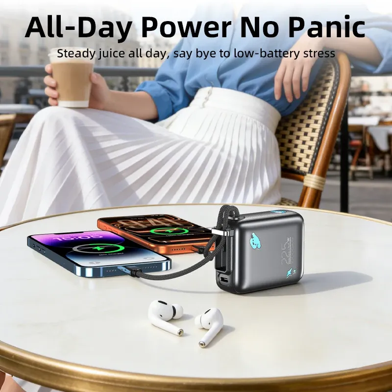 Mini 22.5W 10000mAh Power Bank with Cable 6