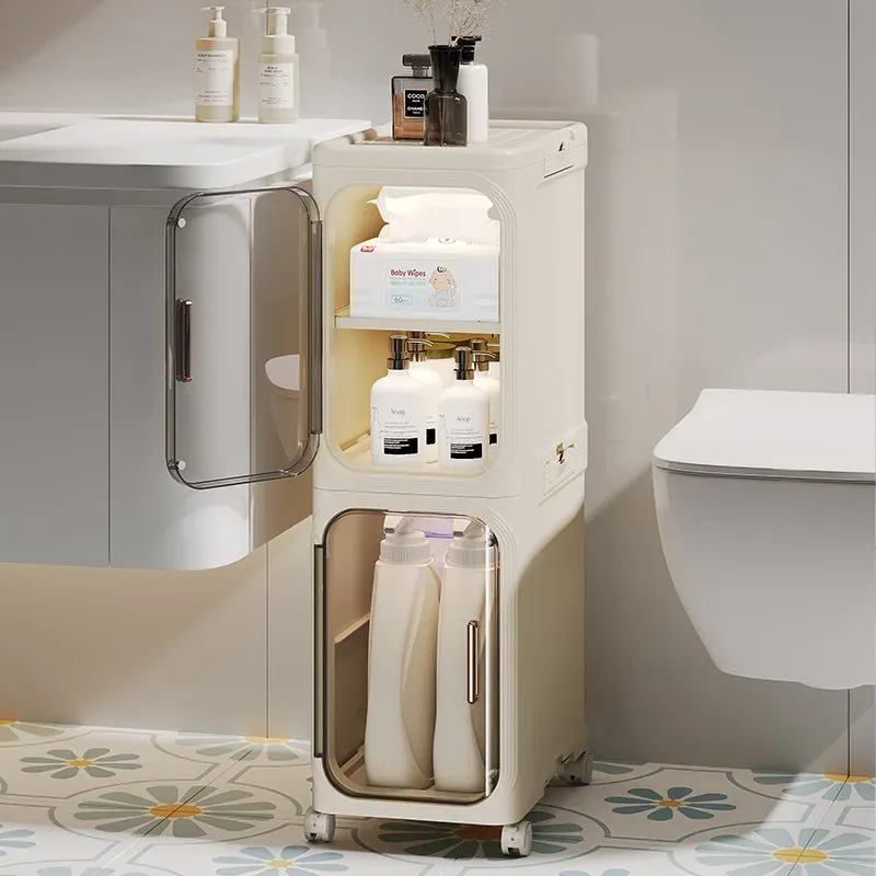 Foldable Corner Cabinet with Wheels 1