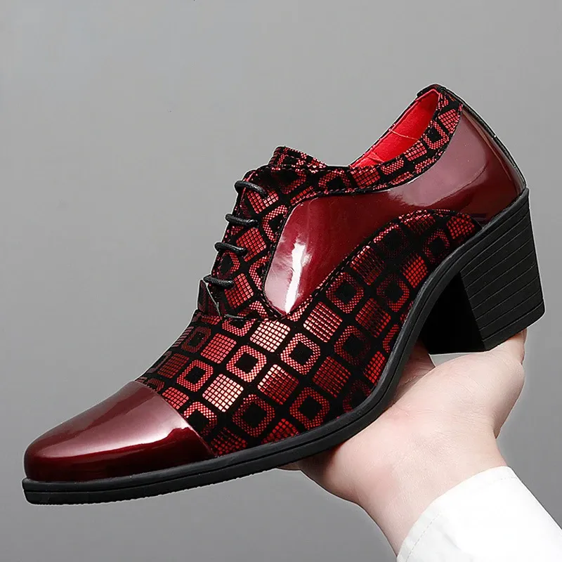 Luxury Men's High Heel Oxford Shoes 1
