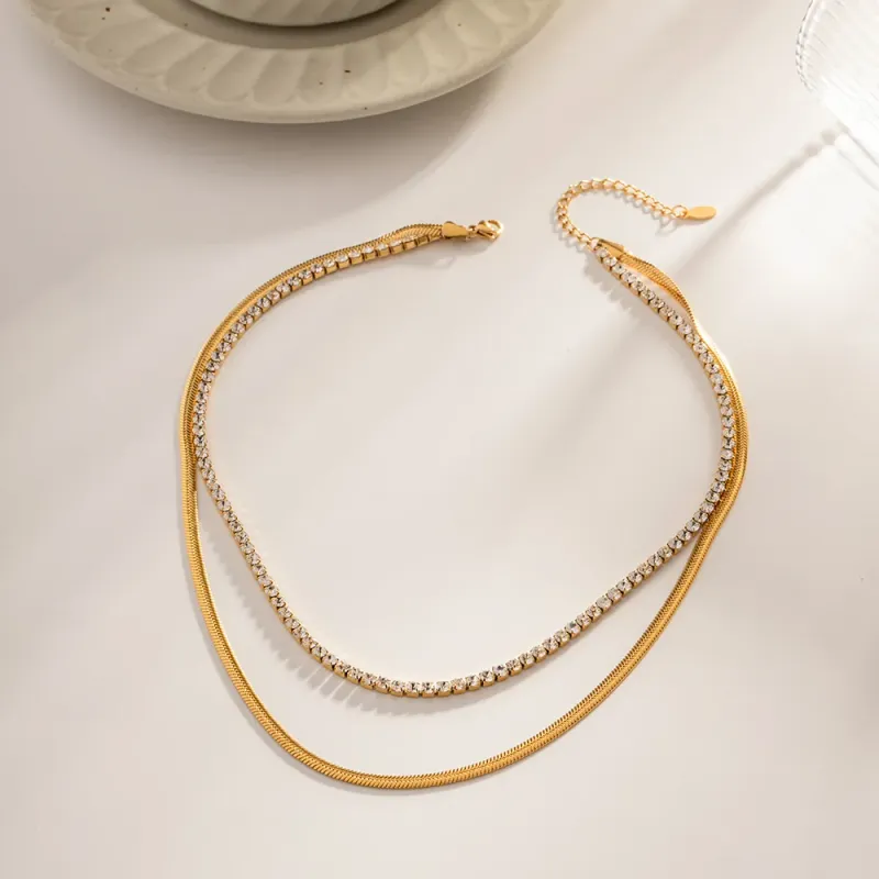 18K Gold Plated Snake Chain Necklace 4