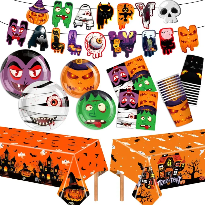 Kids Halloween Monster Party Tableware Set 3