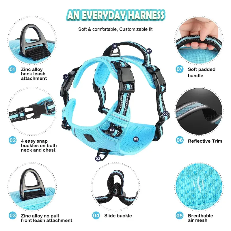 No Pull Padded Dog Harness with Control Handle 3