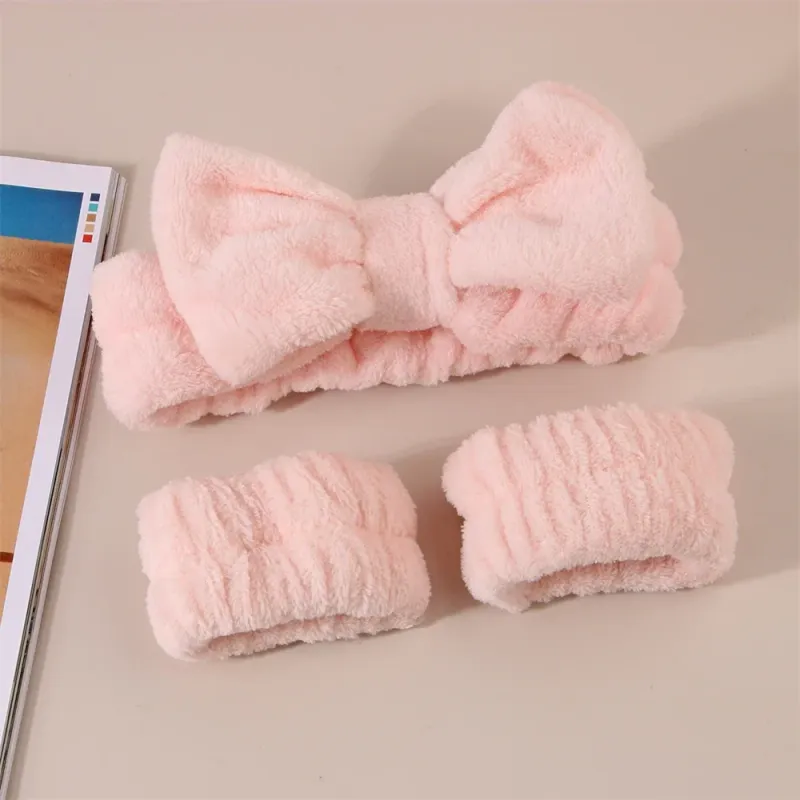 3Pcs Spa Headband & Wristband Set 3