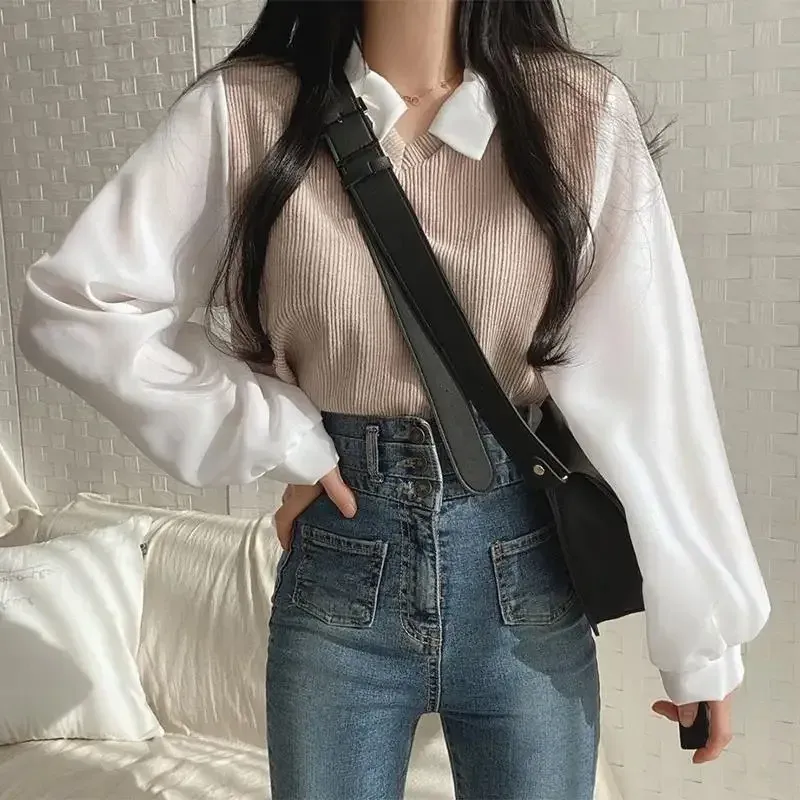 Y2K Korean Polo Collar Summer Blouse 4