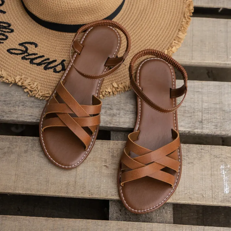 Women's Roman Strap Flat Sandals 2