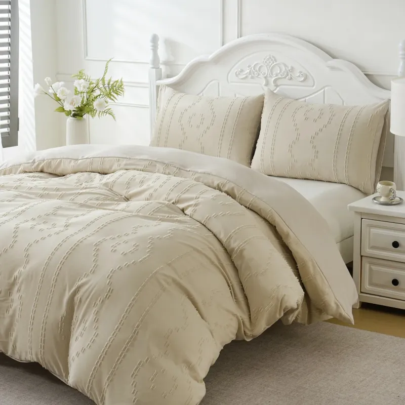 Tufted Boho Duvet Cover Set 3
