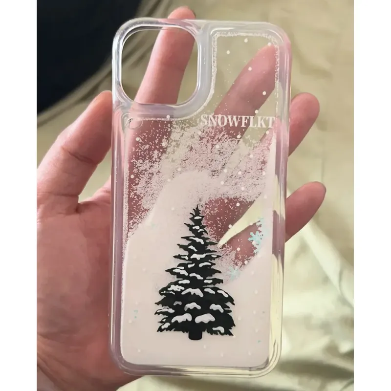 Christmas Tree Print Clear iPhone Case 5