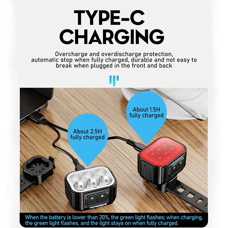 Q6 Rechargeable Bike Light Set 5