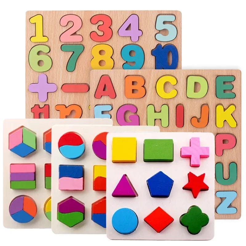 Wooden Alphabet & Shape Puzzle Board 1