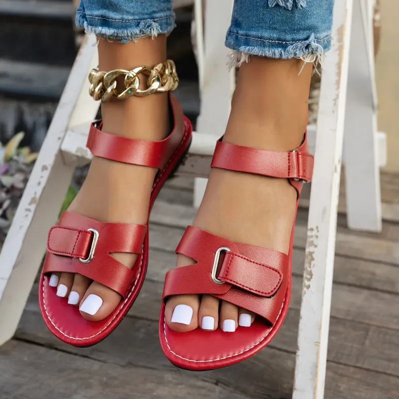 Women's Metal Buckle Flat Sandals 3