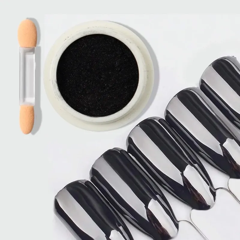 Chrome Black Nail Powder 3