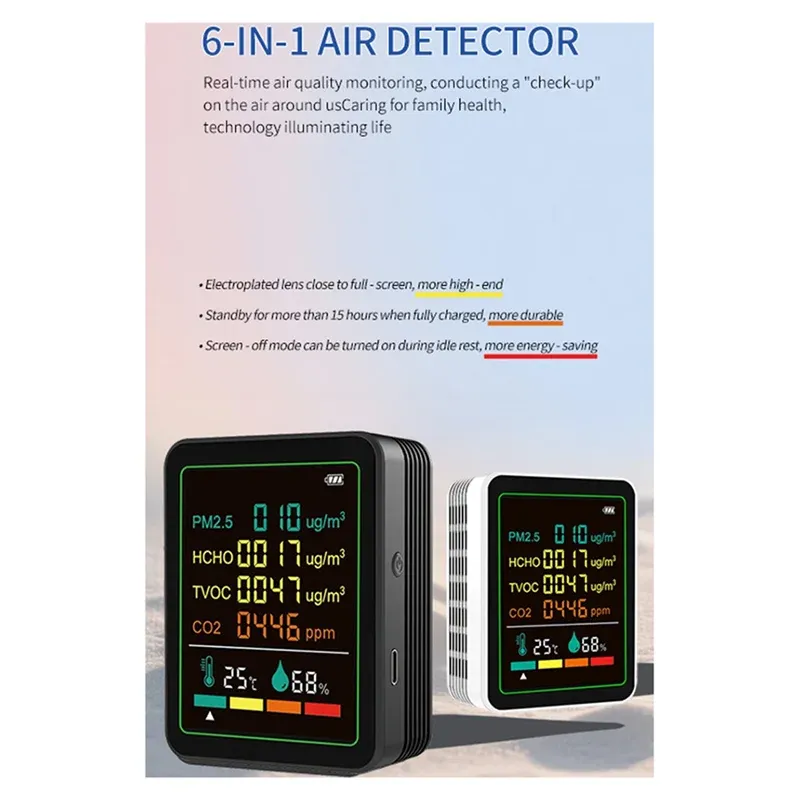 BAAY 6-in-1 Air Quality Monitor 6