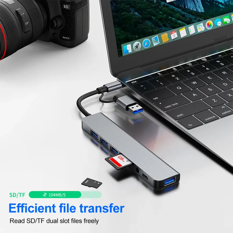 8-in-1 USB C Hub with OTG Adapter 6