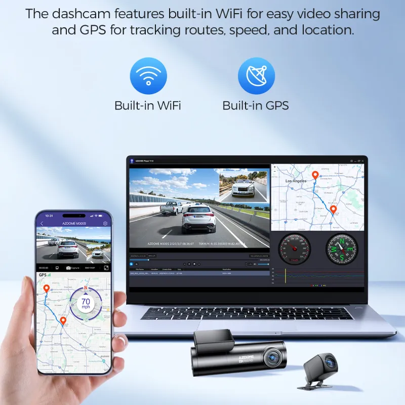 AZDOME M300S 4K Dual Dash Camera 4