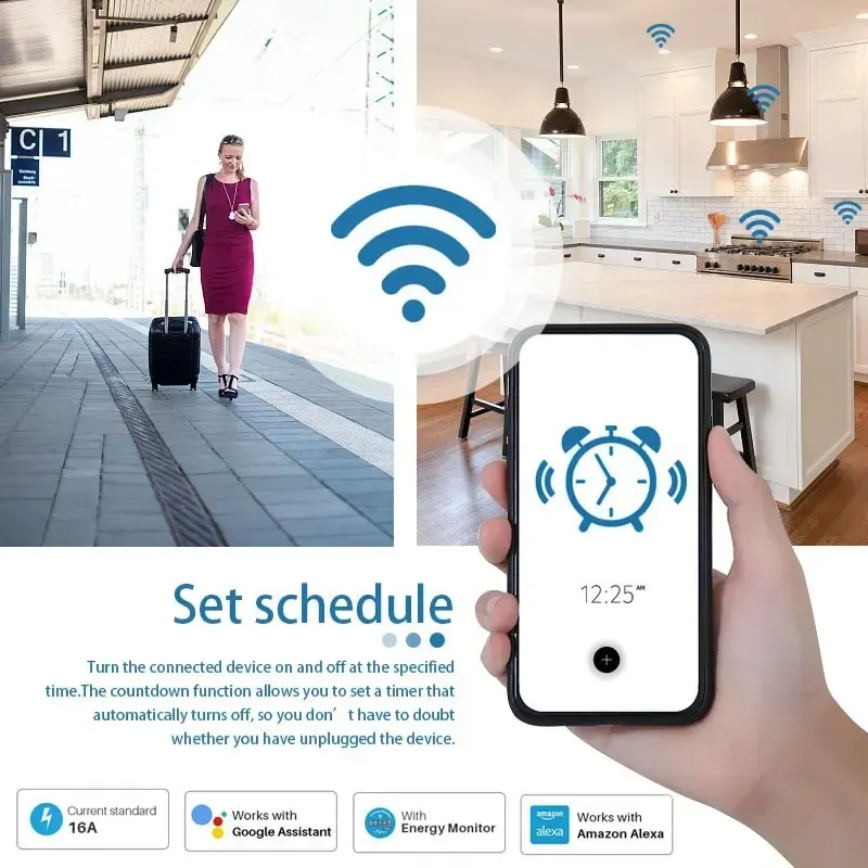 Smart WiFi EU Socket 20A with Voice Control 4