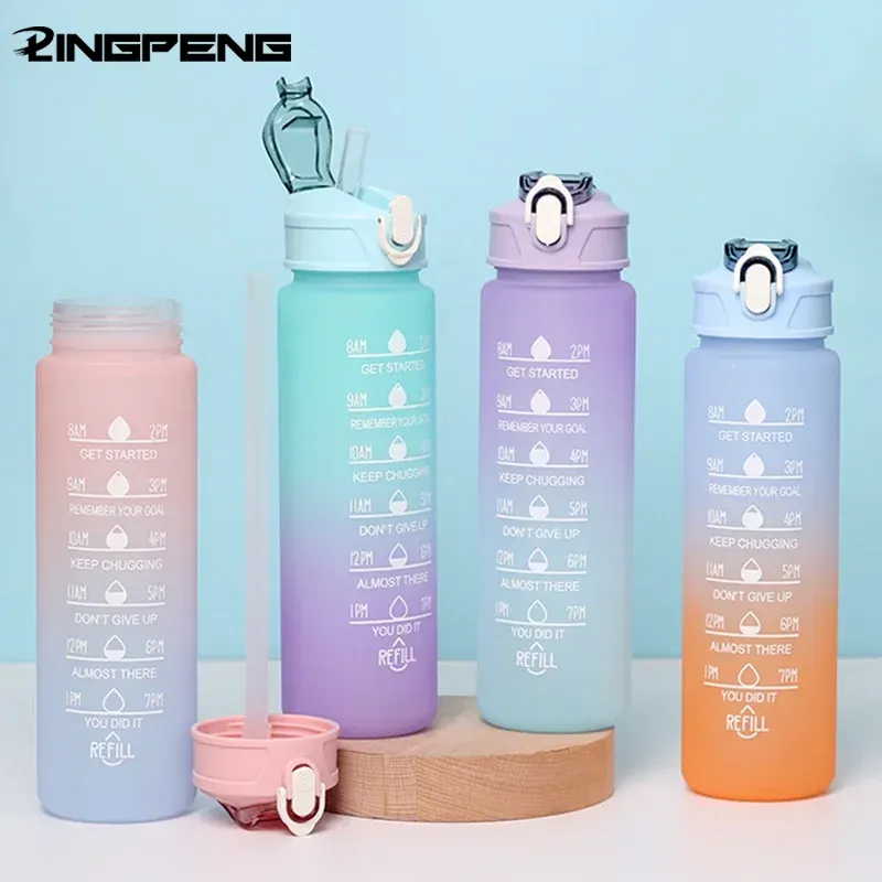 700ml Rainbow Sports Straw Water Bottle 1