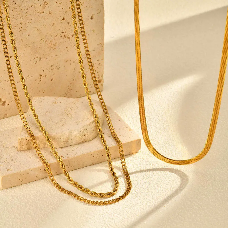 Gold Plated Layered Necklace Set 4