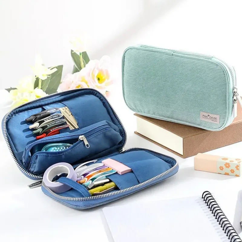 Japan KOKUYO Large Capacity Pencil Case Multifunctional Open Pencil Bag Student Stationery Pouch School Office Pen Organizer 5