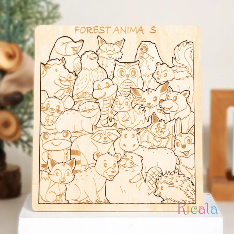 Animal Shape Wooden Puzzles for Kids 6