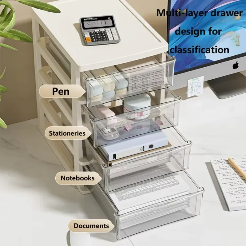 Clear Desktop Storage Organizer with Drawer 2