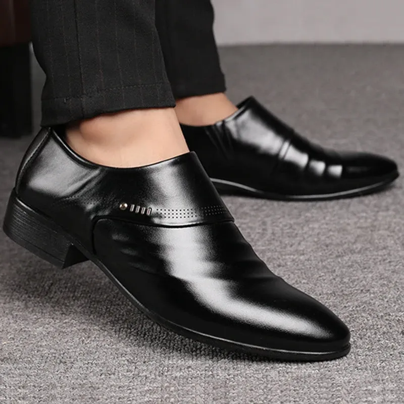 Black Leather Loafer Dress Shoes 1