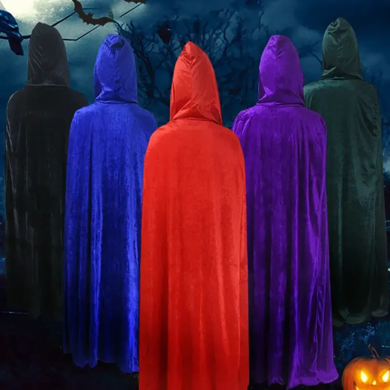 Gothic Velvet Hooded Halloween Cloak 3