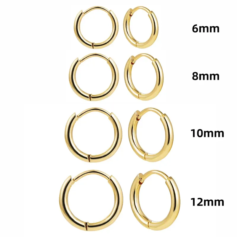 Gold Plated Huggies Earrings Set 4-Pair 3