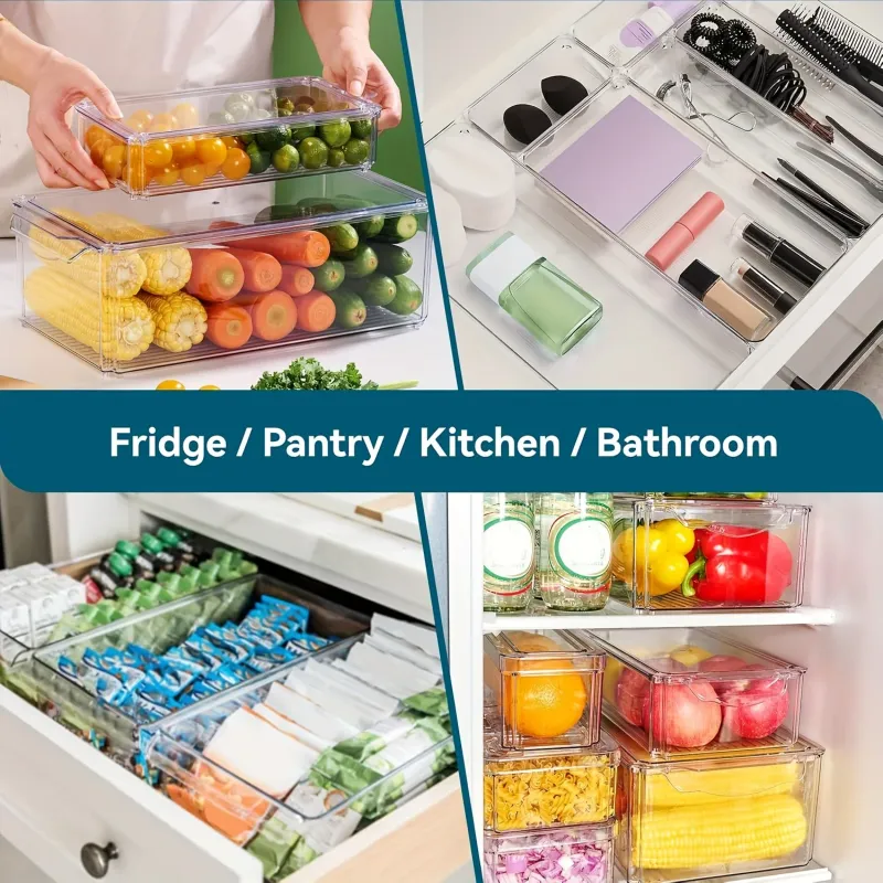 Clear Fridge Organizer Bins (2-Pack) 4