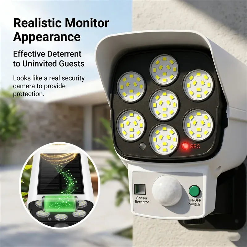 Solar Dummy Security Camera with LED Light 1